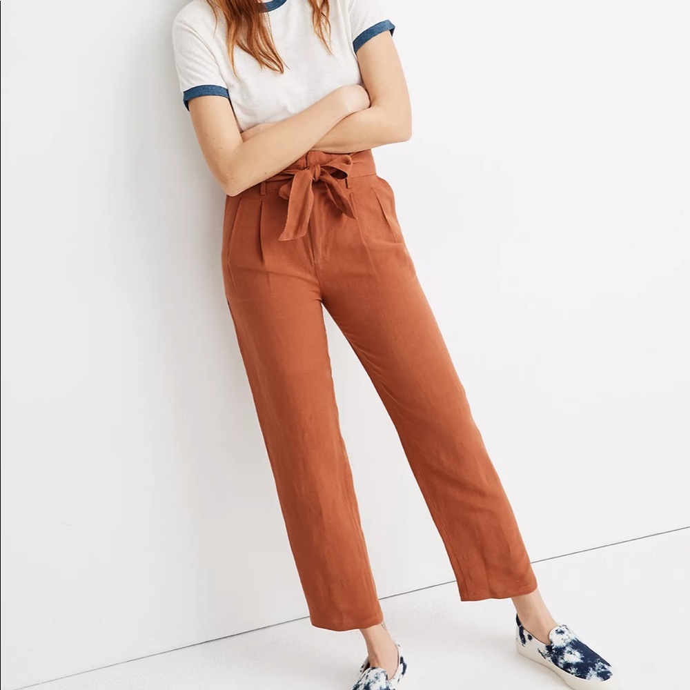 Madewell Linen Blend Paperbag Pants